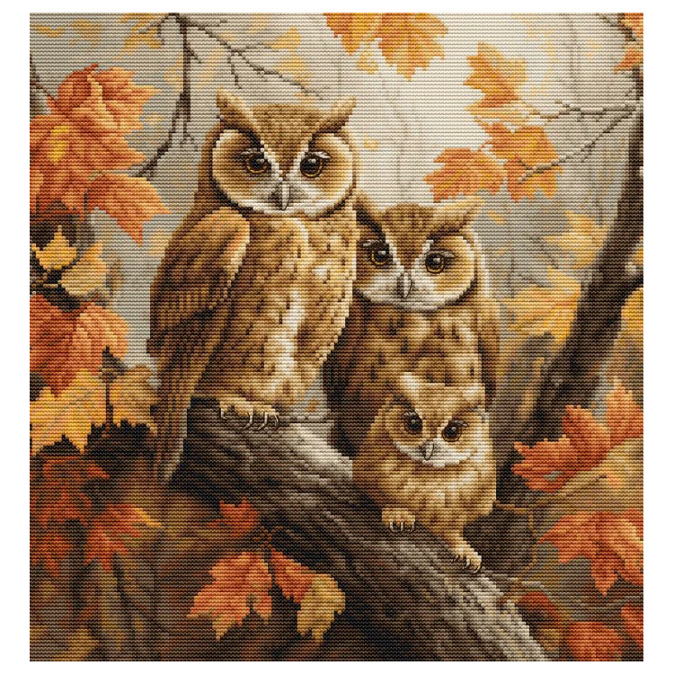 (image for) The Owls Family Counted Cross Stitch Kit